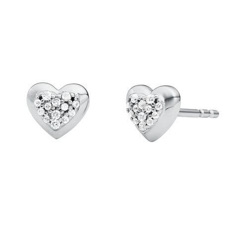 replacement michael kors earring back|Michael Kors silver heart earrings.